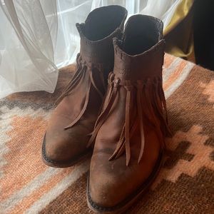 Fringe western booties